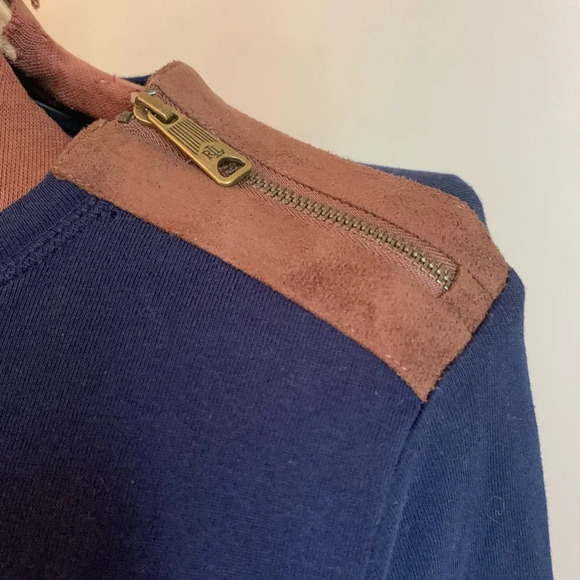 Lauren Ralph Lauren Women shirt academia long Sleeve suede Elbow Patches Top - Picture 2 of 7